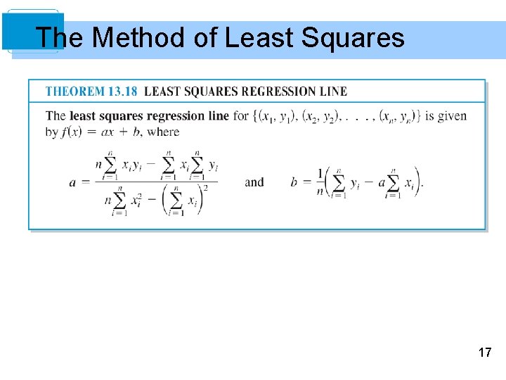 The Method of Least Squares 17 