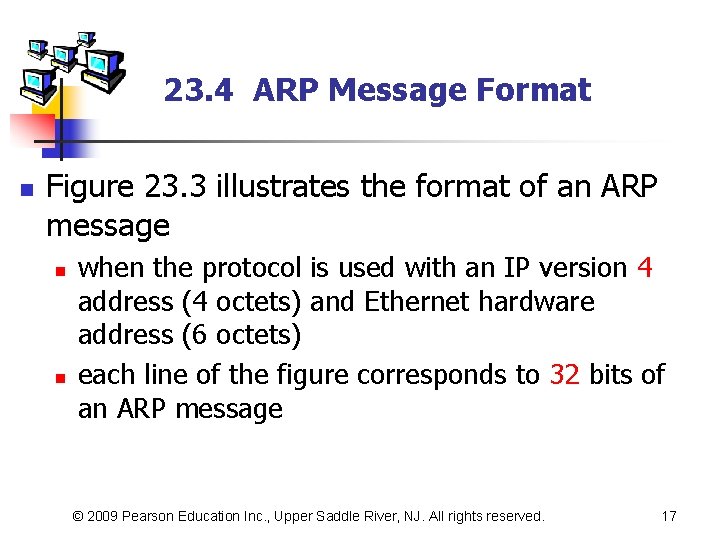23. 4 ARP Message Format n Figure 23. 3 illustrates the format of an