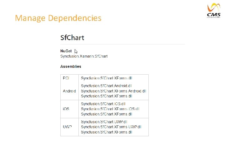 Manage Dependencies Manage Dependencies