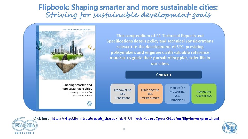 Flipbook: Shaping smarter and more sustainable cities: Striving for sustainable development goals This compendium