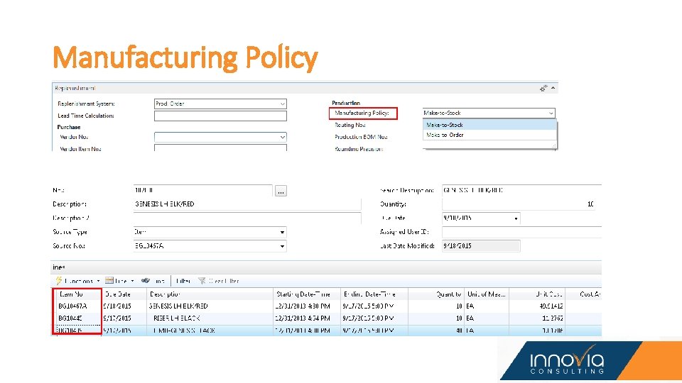 Manufacturing Policy Manufacturing Policy