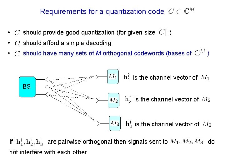 Requirements for a quantization code • should provide good quantization (for given size •