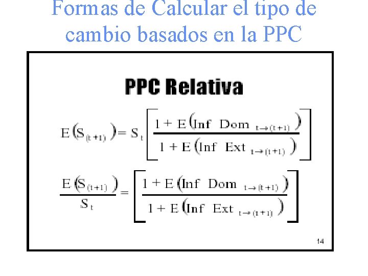 Formas de Calcular el tipo de cambio basados en la PPC 