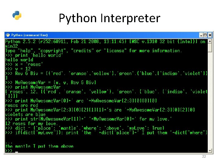Python Interpreter 22 