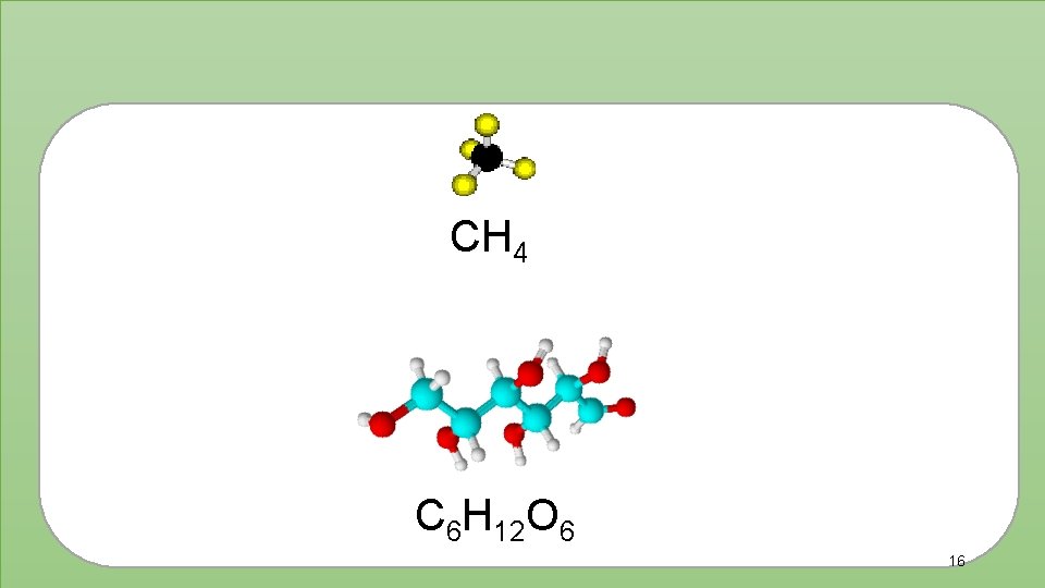 CH 4 C 6 H 12 O 6 16 