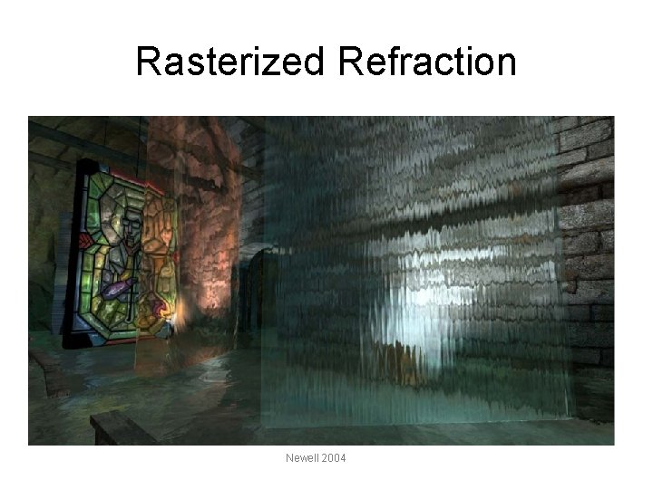 Rasterized Refraction In 2 D, projected ray turns into a UV offset It tends
