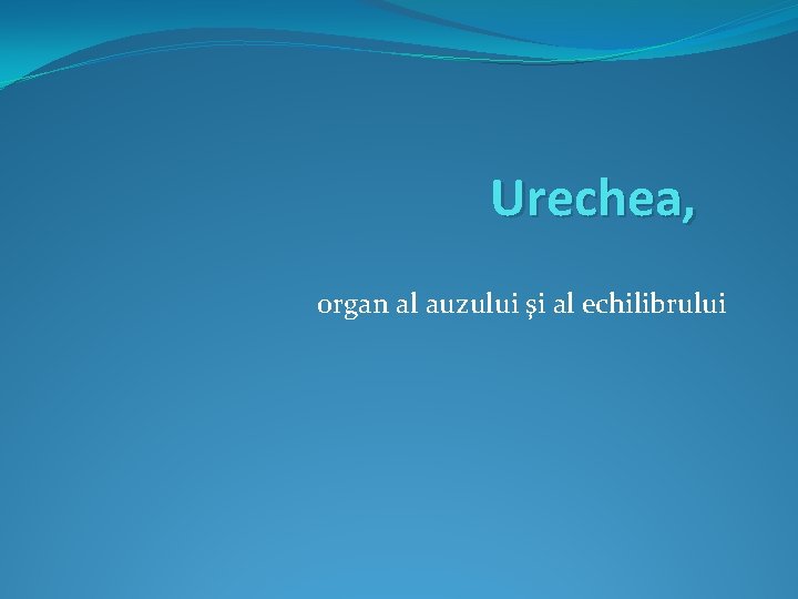 Urechea, organ al auzului şi al echilibrului Urechea, organ al auzului şi al echilibrului