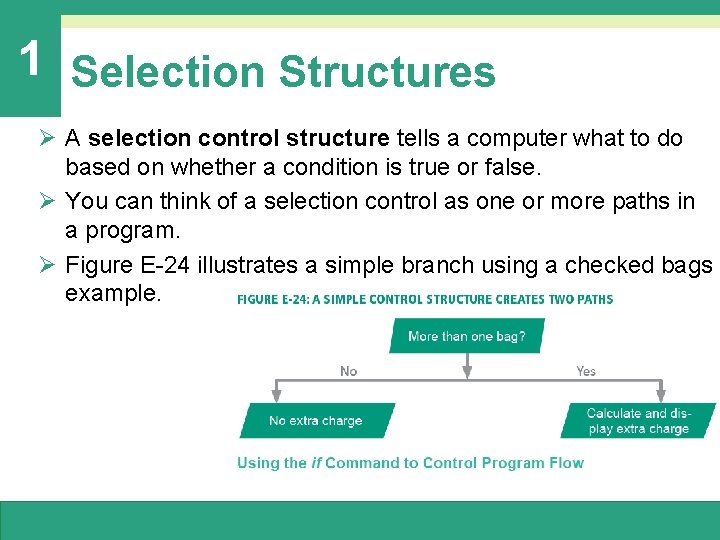1 Selection Structures Ø A selection control structure tells a computer what to do 1 Selection Structures Ø A selection control structure tells a computer what to do