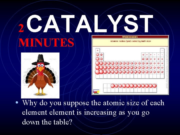 CATALYST 2 MINUTES • Why do you suppose the atomic size of each element