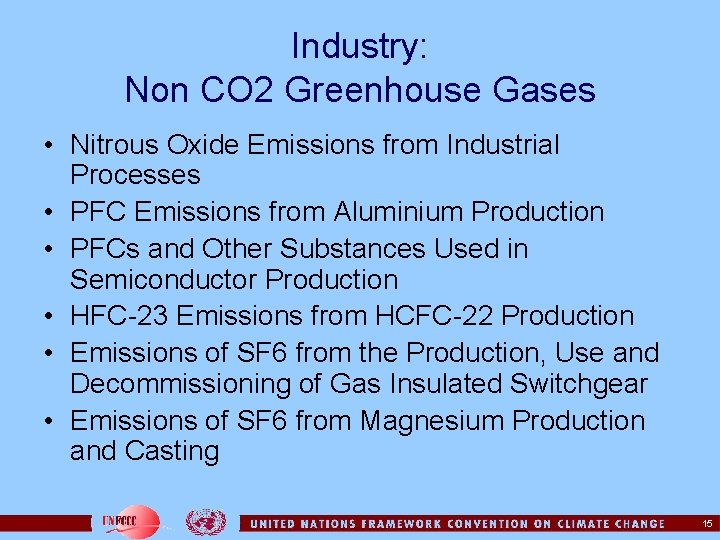Industry: Non CO 2 Greenhouse Gases • Nitrous Oxide Emissions from Industrial Processes •