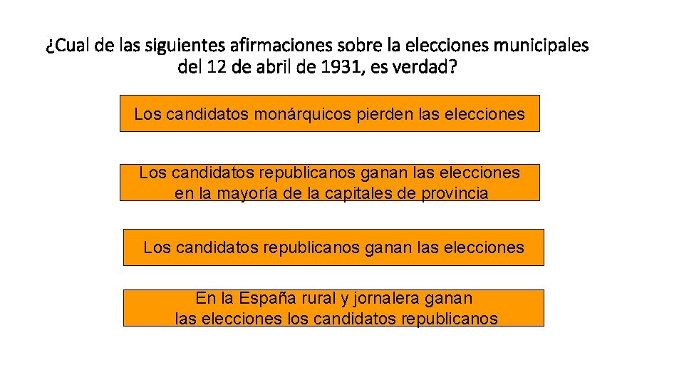 ¿Cual de las siguientes afirmaciones sobre la elecciones municipales del 12 de abril de