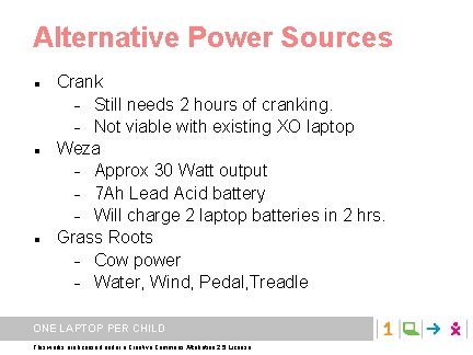 Alternative Power Sources Crank Still needs 2 hours of cranking. Not viable with existing