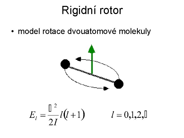 Rigidní rotor • model rotace dvouatomové molekuly 