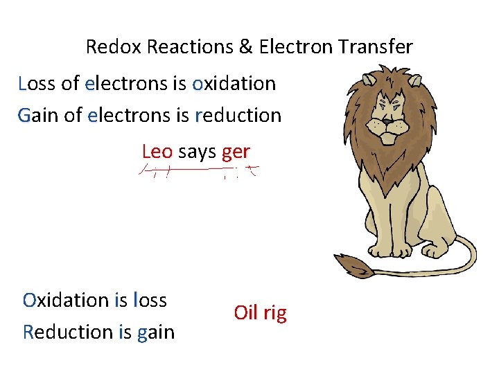 Redox Reactions & Electron Transfer Loss of electrons is oxidation Gain of electrons is