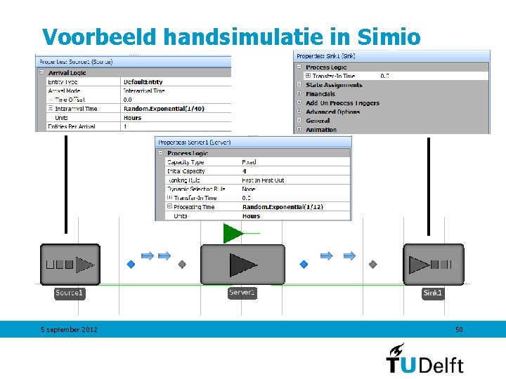 Voorbeeld handsimulatie in Simio 5 september 2012 50 