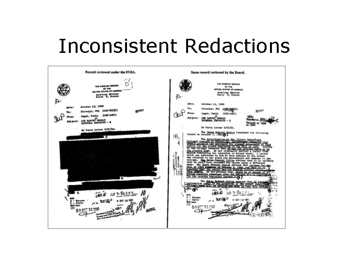 Inconsistent Redactions 