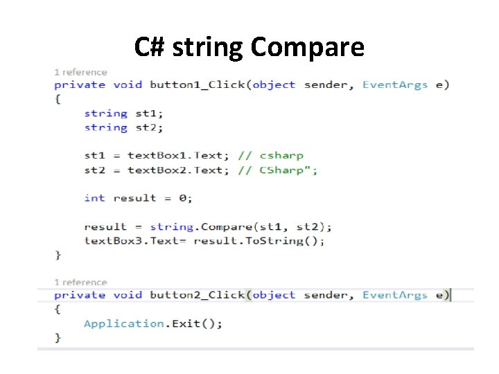 C# string Compare C# string Compare