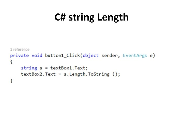C# string Length C# string Length