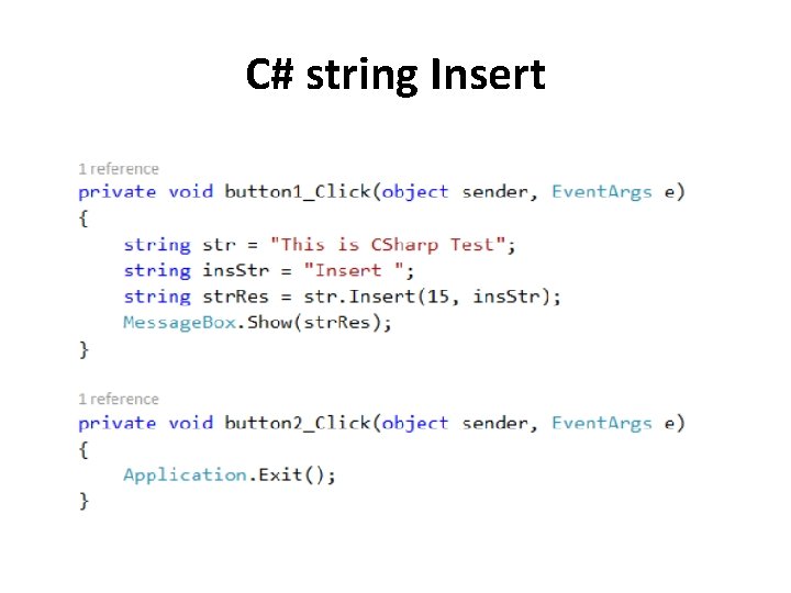 C# string Insert C# string Insert