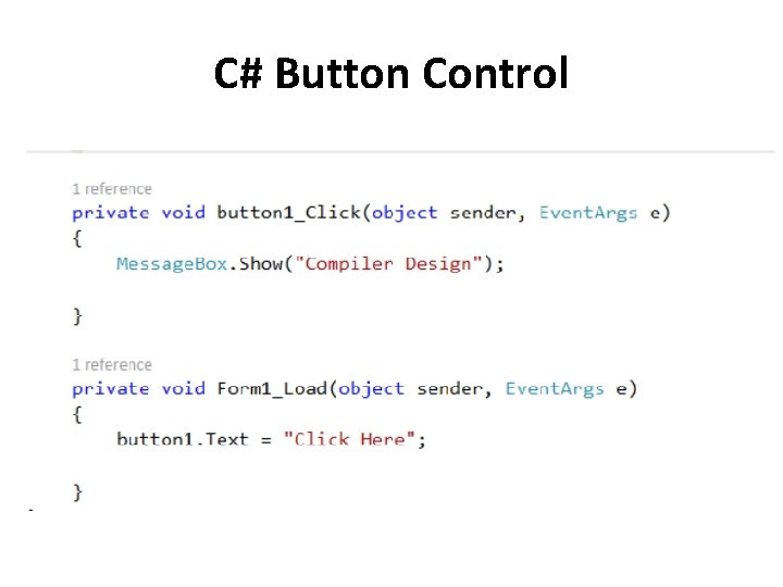 C# Button Control C# Button Control