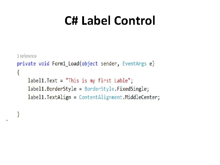 C# Label Control C# Label Control