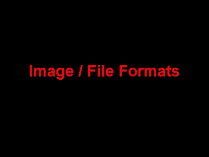 Image / File Formats 