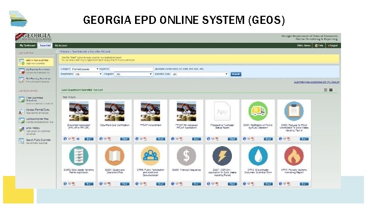 GEORGIA EPD ONLINE SYSTEM (GEOS) 