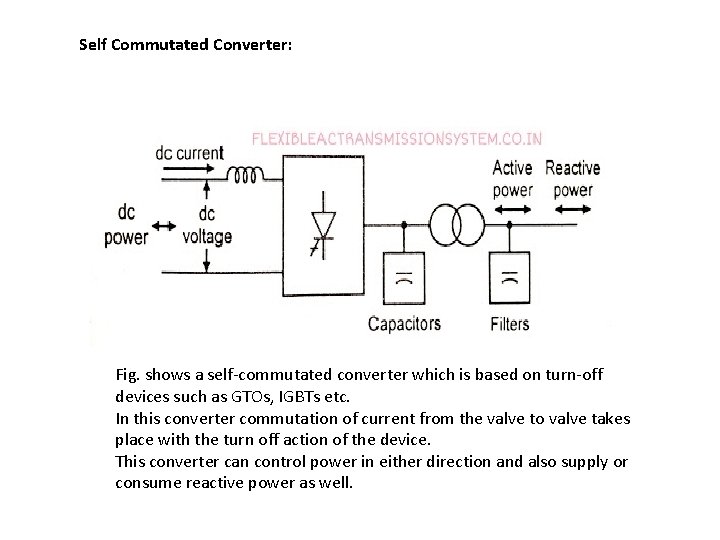 Self Commutated Converter: Fig. shows a self-commutated converter which is based on turn-off devices