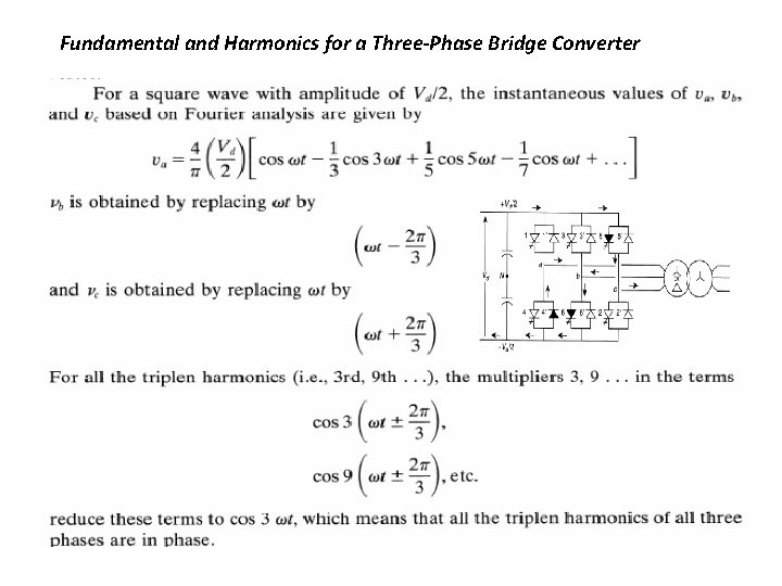 Fundamental and Harmonics for a Three-Phase Bridge Converter 
