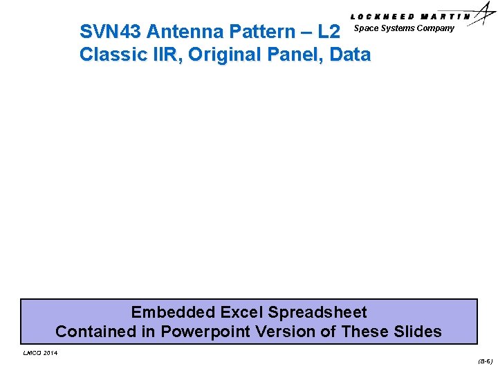 SVN 43 Antenna Pattern – L 2 Space Systems Company Classic IIR, Original Panel,