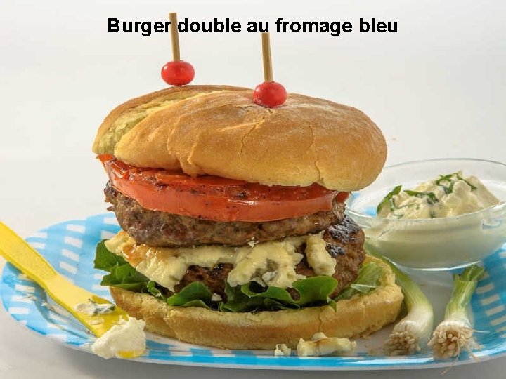 Burger double au fromage bleu 