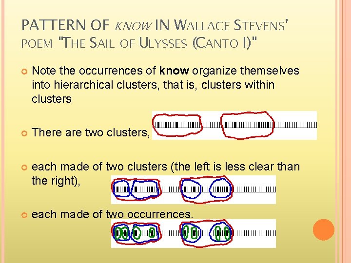 PATTERN OF KNOW IN WALLACE STEVENS' POEM "THE SAIL OF ULYSSES (CANTO I)" Note