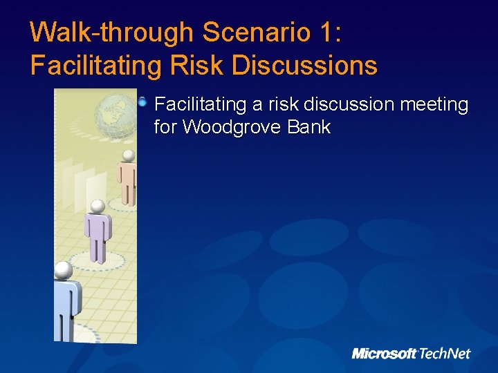 Walk-through Scenario 1: Facilitating Risk Discussions Facilitating a risk discussion meeting for Woodgrove Bank