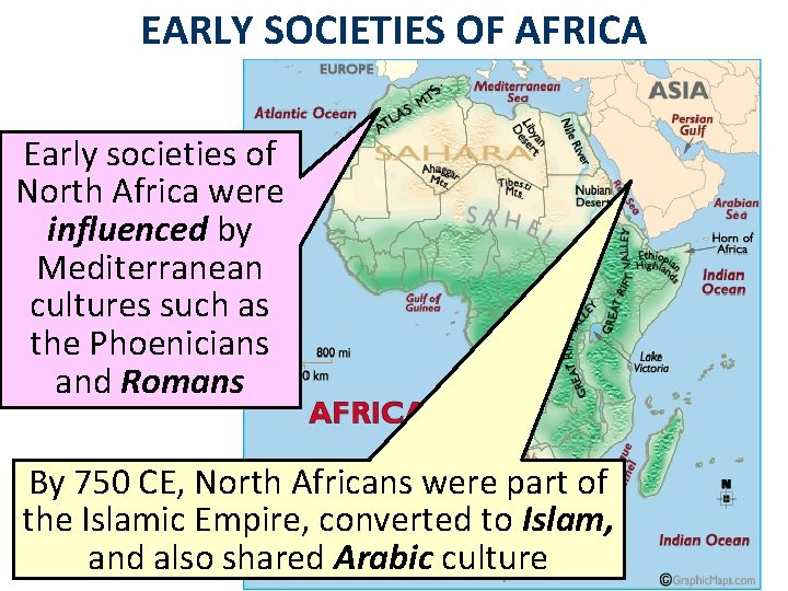EARLY SOCIETIES OF AFRICA Early societies of North Africa were influenced by Mediterranean cultures EARLY SOCIETIES OF AFRICA Early societies of North Africa were influenced by Mediterranean cultures