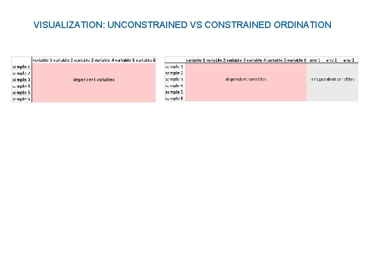 VISUALIZATION: UNCONSTRAINED VS CONSTRAINED ORDINATION 