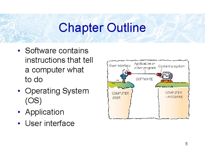 Chapter Outline • Software contains instructions that tell a computer what to do • Chapter Outline • Software contains instructions that tell a computer what to do •