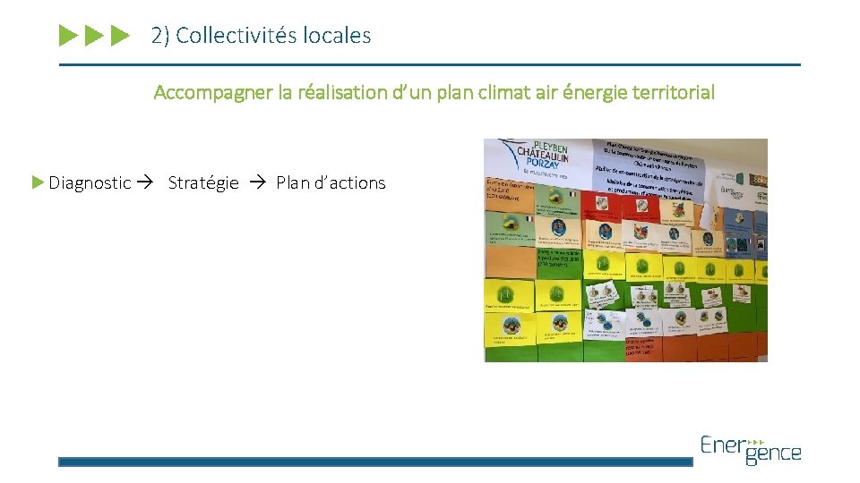 2) Collectivités locales Accompagner la réalisation d’un plan climat air énergie territorial Diagnostic Stratégie