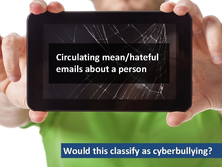 Circulating mean/hateful emails about a person Would this classify as cyberbullying? 