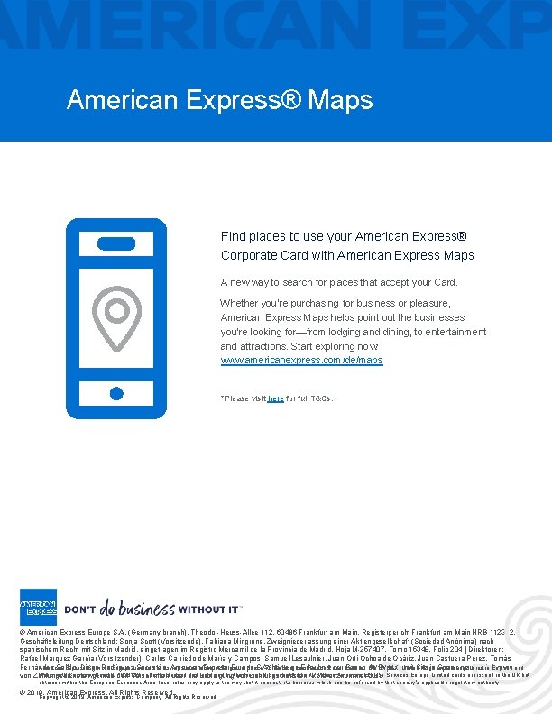 American Express® Maps Find places to use your American Express® Corporate Card with American