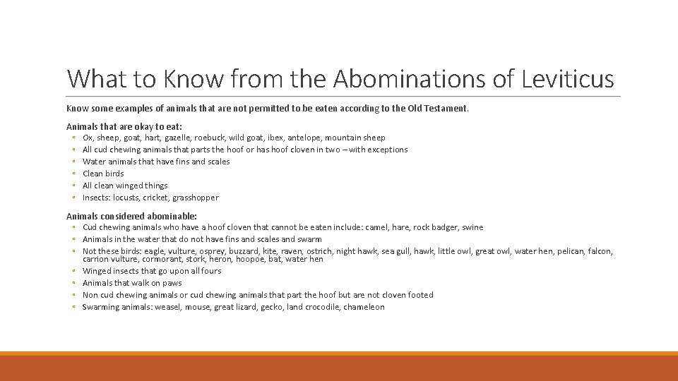 What to Know from the Abominations of Leviticus Know some examples of animals that