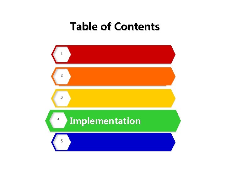 Table of Contents 1 2 3 Implementation 4 5 