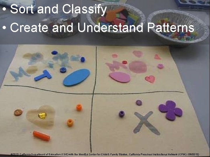 Algebraic Function • Sort and Classify Foundations • Create and Understand Patterns © 2013