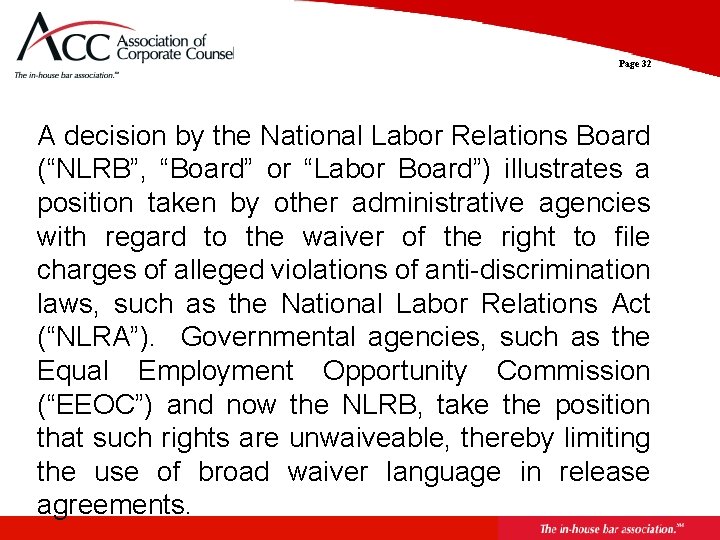 Page 32 A decision by the National Labor Relations Board (“NLRB”, “Board” or “Labor