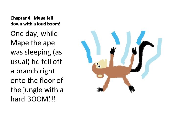 Chapter 4: Mape fell down with a loud boom! One day, while Mape the