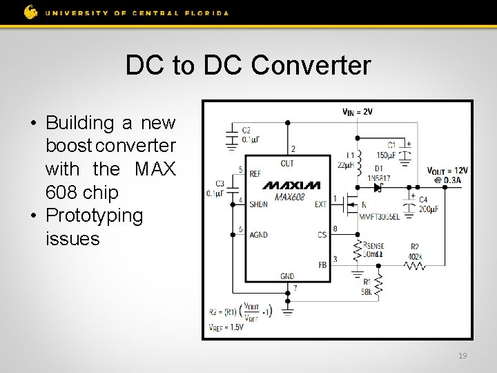 DC to DC Converter • Building a new boost converter with the MAX 608
