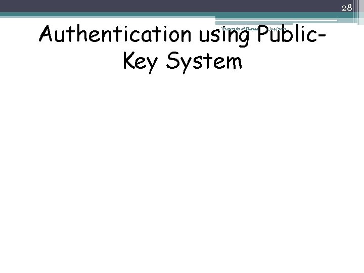 28 Authentication using Public. Key System University of Phayao 11/09/2021 