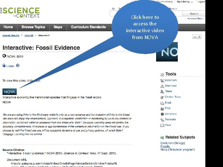 Click here to access the interactive video from NOVA 