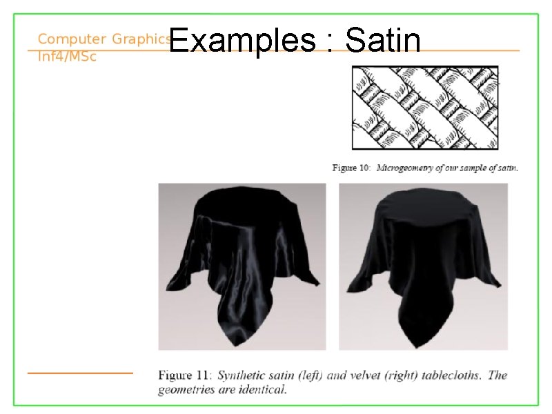 Examples : Satin 