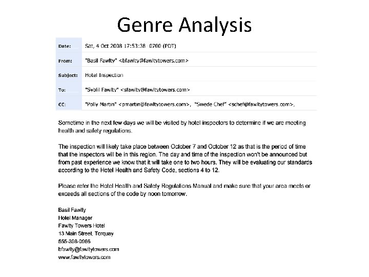 Genre Analysis 