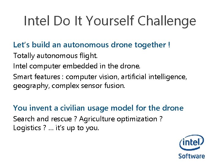 Intel DoItYourself Challenge Lets build an autonomous drone — free download